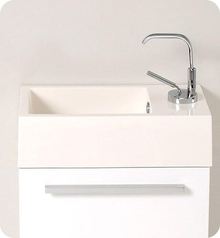 Image of Fresca Pulito 16" Small White Modern Bathroom Vanity w/ Integrated Sink | FCB8002WH-I