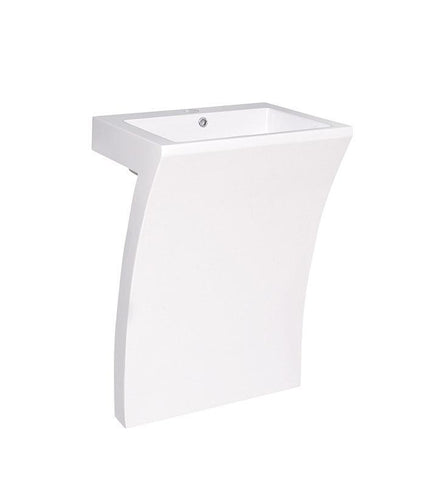 Image of Fresca Quadro 23" White Pedestal Sink FCB5024WH