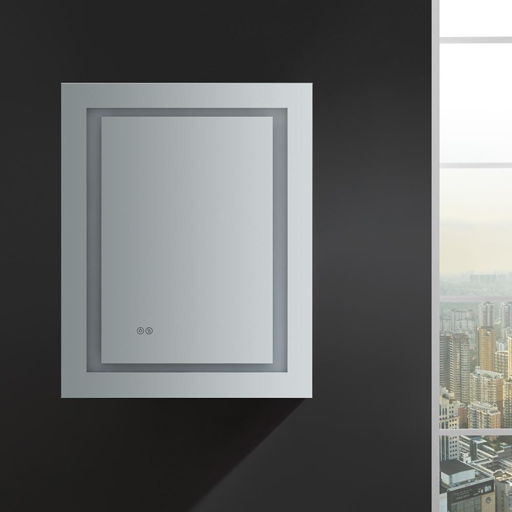 Fresca Spazio 24" Wide x 30" Tall Bathroom Medicine Cabinet w/ LED ...