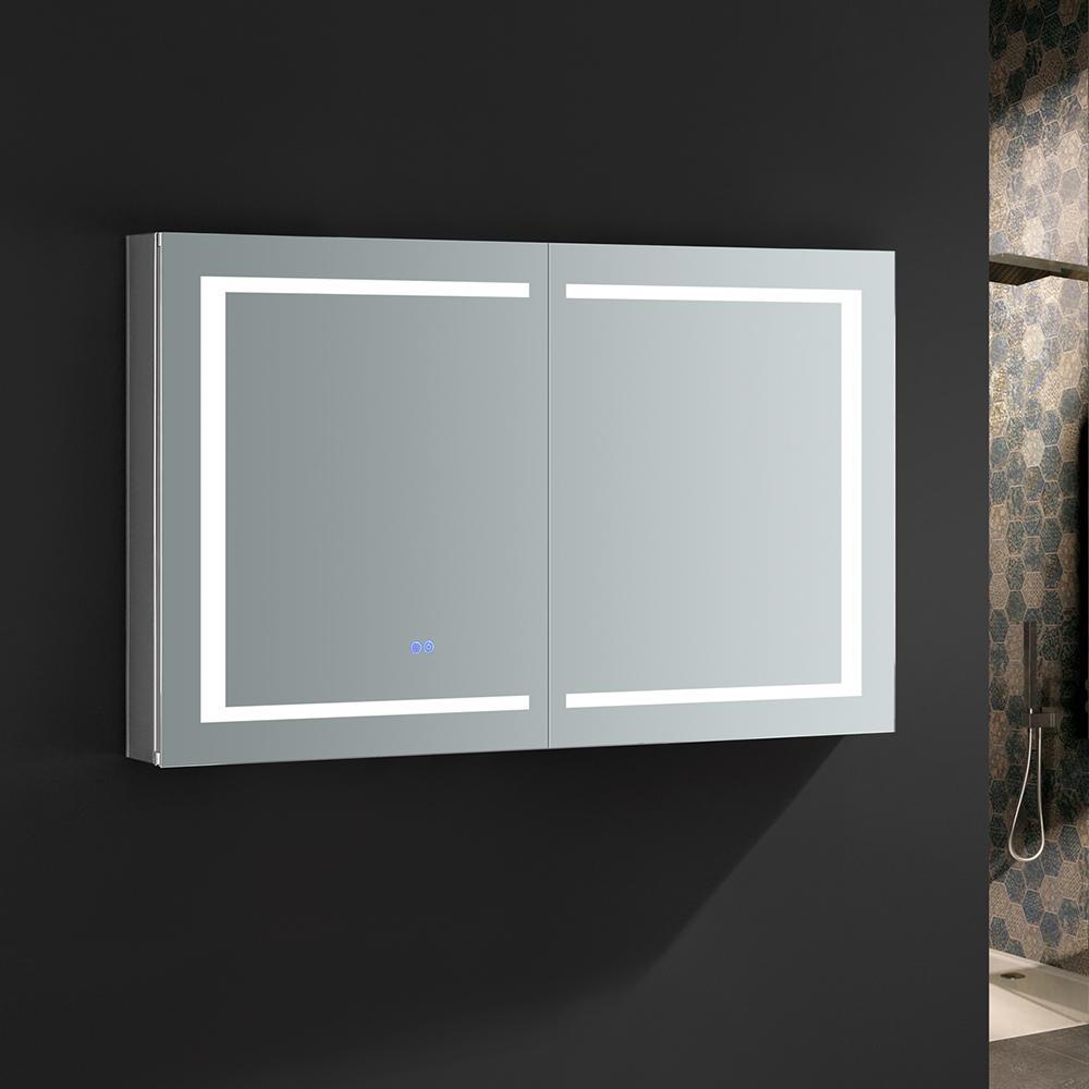 Fresca Spazio 48" Wide x 30" Tall Bathroom Medicine Cabinet w/ LED Lighting FMC024830