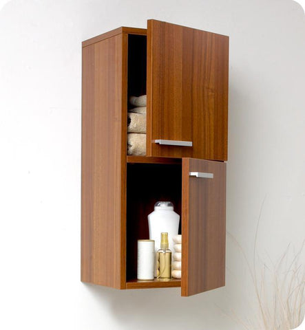 Image of Fresca Teak Bathroom Linen Side Cabinet w/ 2 Storage Areas FST8091TK