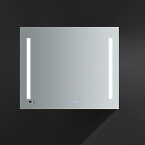 Image of Fresca Tiempo 36" Wide x 30" Tall Bathroom Medicine Cabinet w/ LED Lighting FMC013630