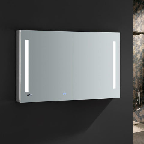 Image of Fresca Tiempo 48" Wide x 30" Tall Bathroom Medicine Cabinet w/ LED Lighting FMC014830