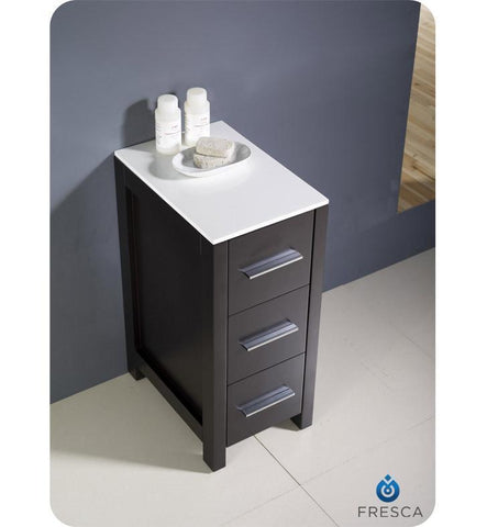 Image of Fresca Torino 12" Espresso Bathroom Linen Side Cabinet FST6212ES