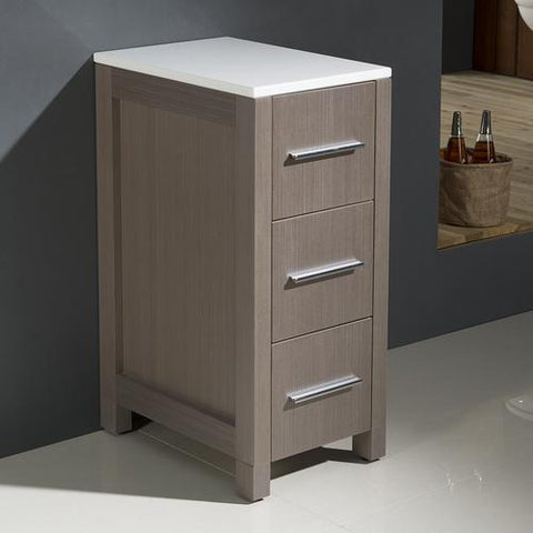Image of Fresca Torino 12" Gray Oak Bathroom Linen Side Cabinet FST6212GO