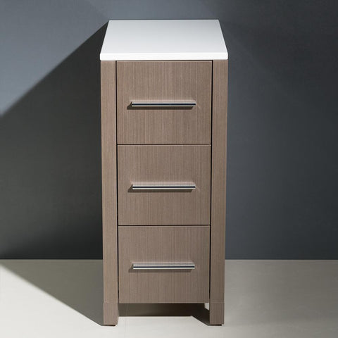 Image of Fresca Torino 12" Gray Oak Bathroom Linen Side Cabinet FST6212GO