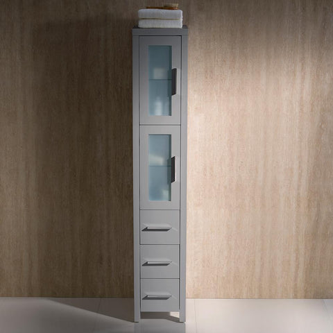 Fresca Torino 12" Gray Tall Bathroom Linen Side Cabinet FST6260GR