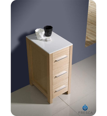 Fresca Torino 12" Light Oak Bathroom Linen Side Cabinet FST6212LO