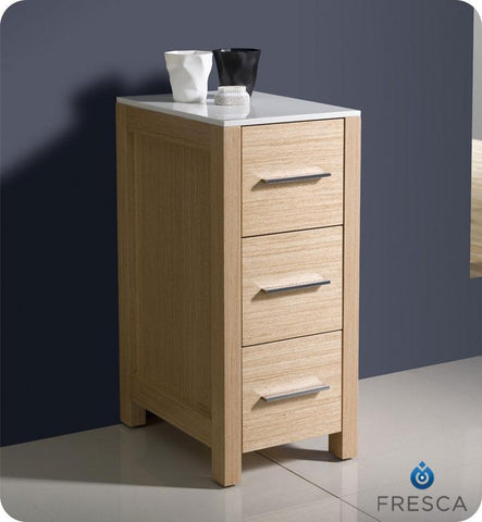 Image of Fresca Torino 12" Light Oak Bathroom Linen Side Cabinet FST6212LO
