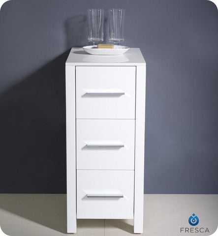 Image of Fresca Torino 12" White Bathroom Linen Side Cabinet FST6212WH