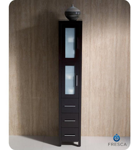 Image of Fresca Torino Espresso Tall Bathroom Linen Side Cabinet FST6260ES