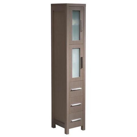 Image of Fresca Torino Gray Oak Tall Bathroom Linen Side Cabinet FST6260GO