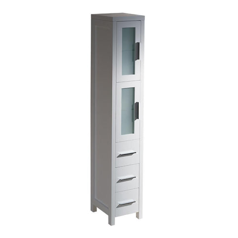 Image of Fresca Torino White Tall Bathroom Linen Side Cabinet FST6260WH