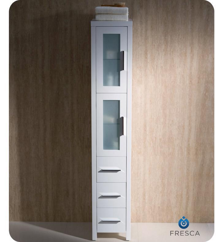 Fresca Torino White Tall Bathroom Linen Side Cabinet FST6260WH