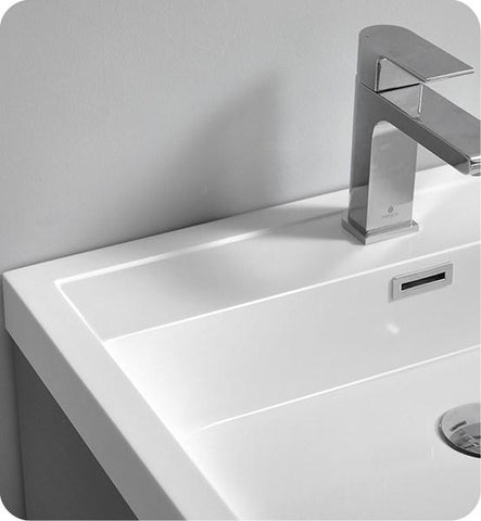 Fresca Tuscany 24" Glossy Gray Free Standing Modern Bathroom Cabinet w/ Integrated Sink | FCB9124GRG-I