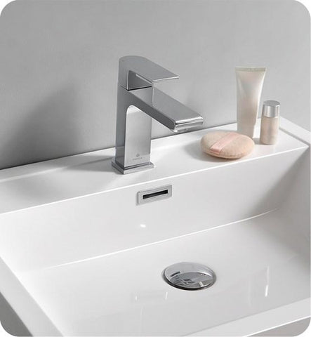 Image of Fresca Tuscany 24" Glossy White Free Standing Modern Bathroom Cabinet w/ Integrated Sink | FCB9124WH-I