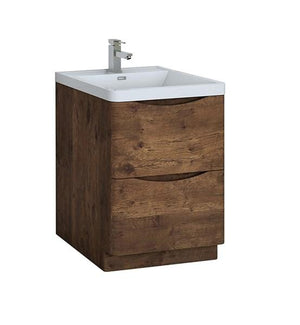 Fresca Tuscany 24" Rosewood Free Standing Modern Bathroom Cabinet w/ Integrated Sink | FCB9124RW-I