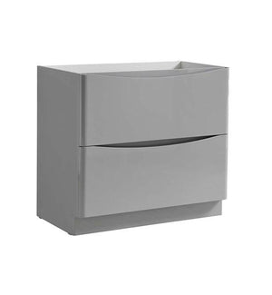 Fresca Tuscany 36" Glossy Gray Free Standing Modern Bathroom Cabinet | FCB9136GRG