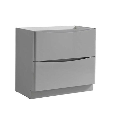 Image of Fresca Tuscany 36" Glossy Gray Free Standing Modern Bathroom Cabinet | FCB9136GRG