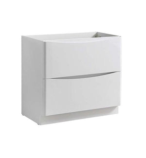 Fresca Tuscany 36" Glossy White Free Standing Modern Bathroom Cabinet | FCB9136WH