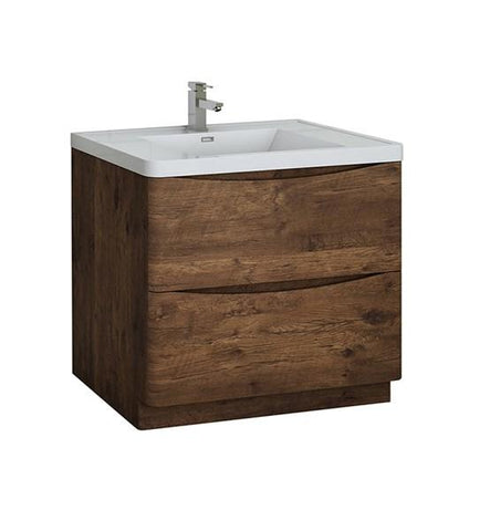 Image of Fresca Tuscany 36" Rosewood Free Standing Modern Bathroom Cabinet w/ Integrated Sink | FCB9136RW-I FCB9136RW-I