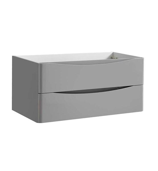 Fresca Tuscany 40" Glossy Gray Wall Hung Modern Bathroom Cabinet | FCB9040GRG