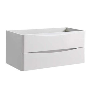 Fresca Tuscany 40" Glossy White Wall Hung Modern Bathroom Cabinet | FCB9040WH