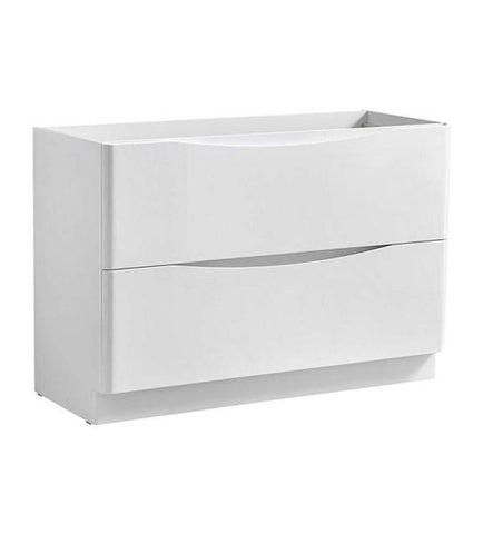Image of Fresca Tuscany 48" Glossy White Free Standing Double Sink Modern Bathroom Cabinet | FCB9148WH-D
