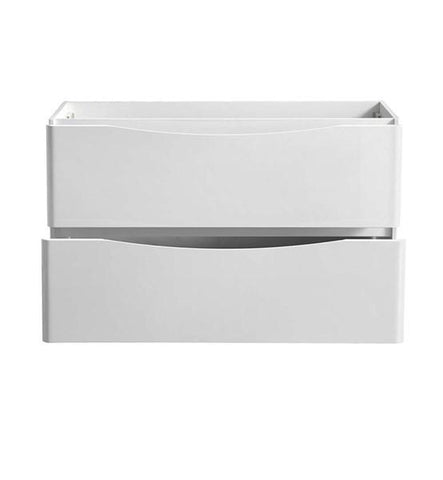 Image of Fresca Tuscany 48" Glossy White Free Standing Double Sink Modern Bathroom Cabinet | FCB9148WH-D