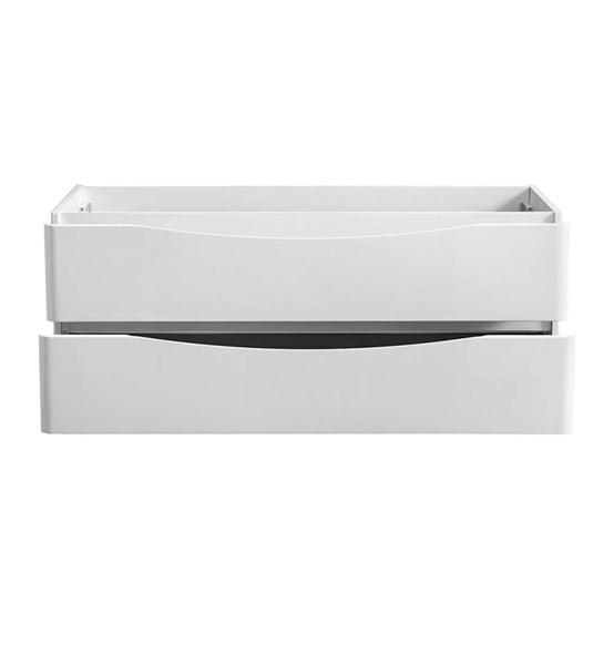 Fresca Tuscany 48" Glossy White Wall Hung Double Sink Modern Bathroom Cabinet | FCB9048WH-D