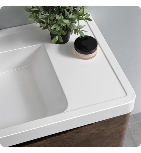 Fresca Tuscany 48" Rosewood Wall Hung Modern Bathroom Cabinet w/ Integrated Sink | FCB9048RW-I