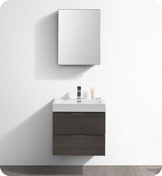 Fresca Valencia 24" Gray Oak Wall Hung Modern Bathroom Vanity w/ Medicine Cabinet | FVN8324GO FVN8324GO