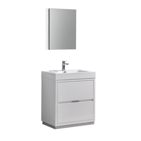 Image of Fresca Valencia 30" Free Standing Vanity FVN8430WH-FFT1030BN