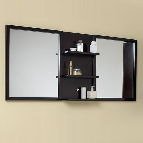 Image of Fresca Vetta Espresso Modern Double Sink Bathroom Vanity w/ Mirror FVN6193ES-FFT1030BN