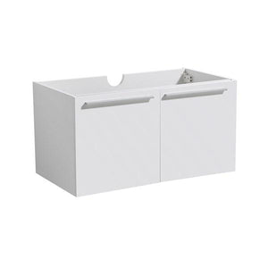 Fresca Vista 30" White Wall Hung Modern Bathroom Cabinet | FCB8089WH