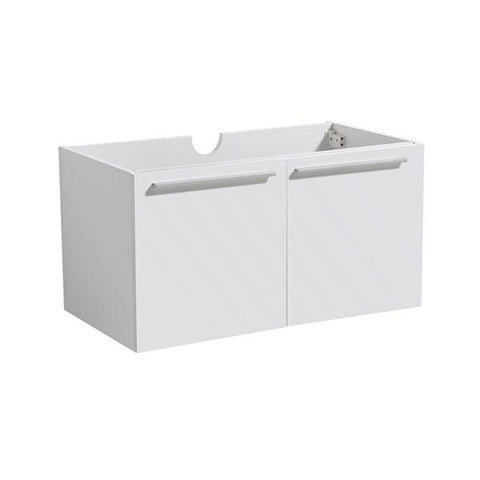 Image of Fresca Vista 30" White Wall Hung Modern Bathroom Cabinet | FCB8089WH