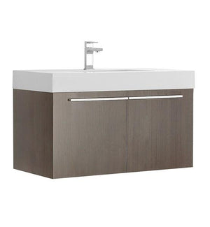 Fresca Vista 36" Gray Oak Modern Bathroom Cabinet w/ Integrated Sink | FCB8090GO-I