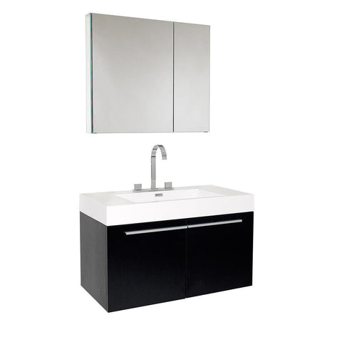 Image of Fresca Vista 36" Modern Bathroom Vanity FVN8090BW-FFT3076CH