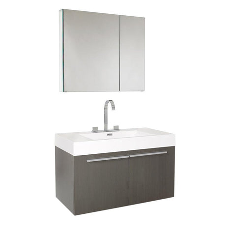 Image of Fresca Vista 36" Modern Bathroom Vanity FVN8090GO-FFT3076CH