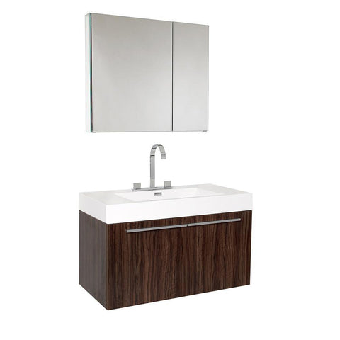Image of Fresca Vista 36" Modern Bathroom Vanity FVN8090GW-FFT3076CH