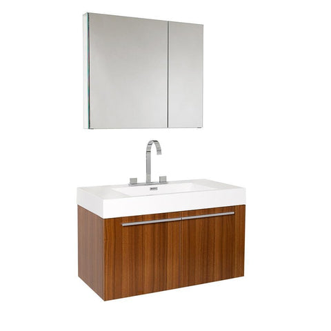 Image of Fresca Vista 36" Modern Bathroom Vanity FVN8090TK-FFT3076CH