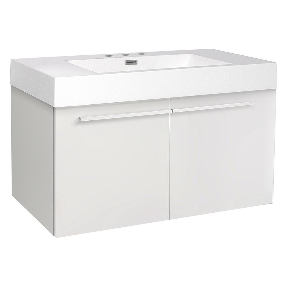 Fresca Vista 36" White Modern Bathroom Base Cabinet FCB8090WH