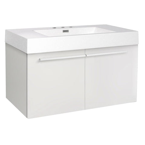 Image of Fresca Vista 36" White Modern Bathroom Base Cabinet FCB8090WH