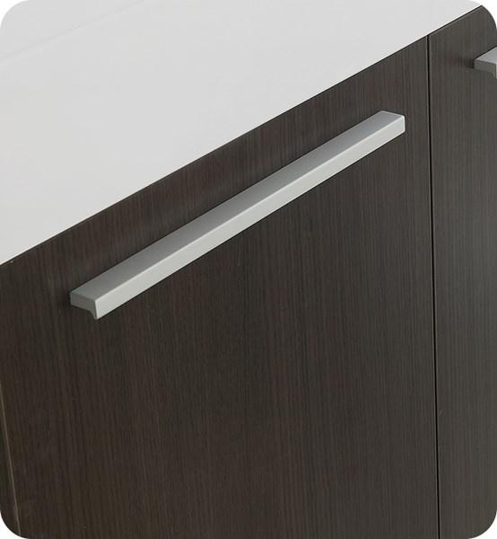 Fresca Vista 48" Gray Oak Wall Hung Double Sink Modern Bathroom Cabinet w/ Integrated Sink | FCB8092GO-D-I