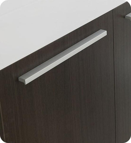 Image of Fresca Vista 48" Gray Oak Wall Hung Double Sink Modern Bathroom Cabinet w/ Integrated Sink | FCB8092GO-D-I