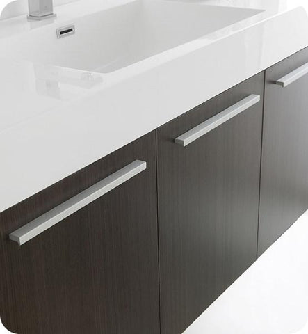 Image of Fresca Vista 48" Gray Oak Wall Hung Modern Bathroom Cabinet w/ Integrated Sink | FCB8092GO-I FCB8092GO-I