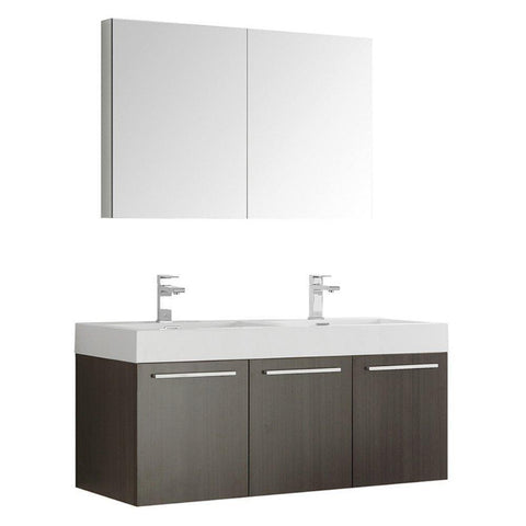Image of Fresca Vista 48" Wall Hung Double Sink Vanity FVN8092GO-D-FFT1030BN