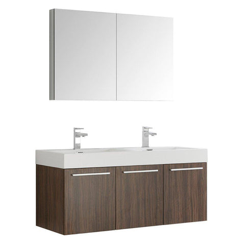 Image of Fresca Vista 48" Wall Hung Double Sink Vanity FVN8092GW-D-FFT1030BN