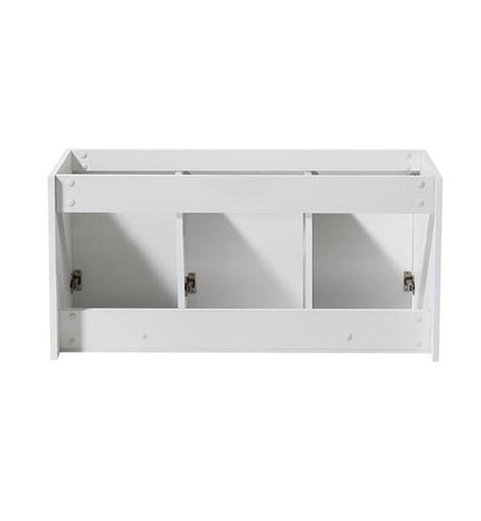 Image of Fresca Vista 48" White Wall Hung Double Sink Modern Bathroom Cabinet | FCB8092WH-D