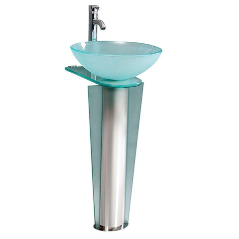 Image of Fresca Vitale 17" Modern Glass Bathroom Pedestal CMB1053-V